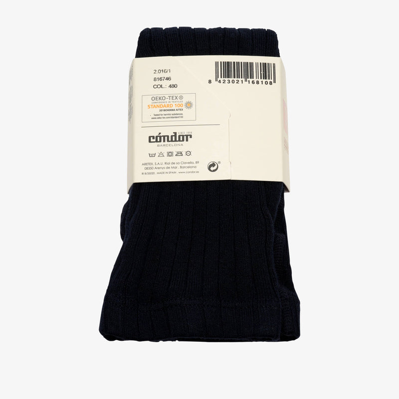 bisgaard x Cóndor cotton rib tights navy