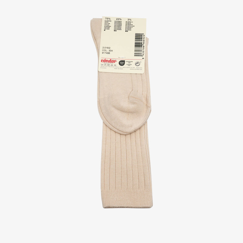 bisgaard x Cóndor cotton rib knee high socks lino