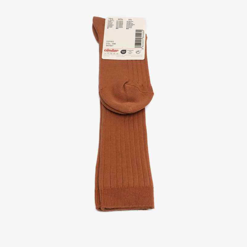 bisgaard x Cóndor cotton rib knee high socks oxido