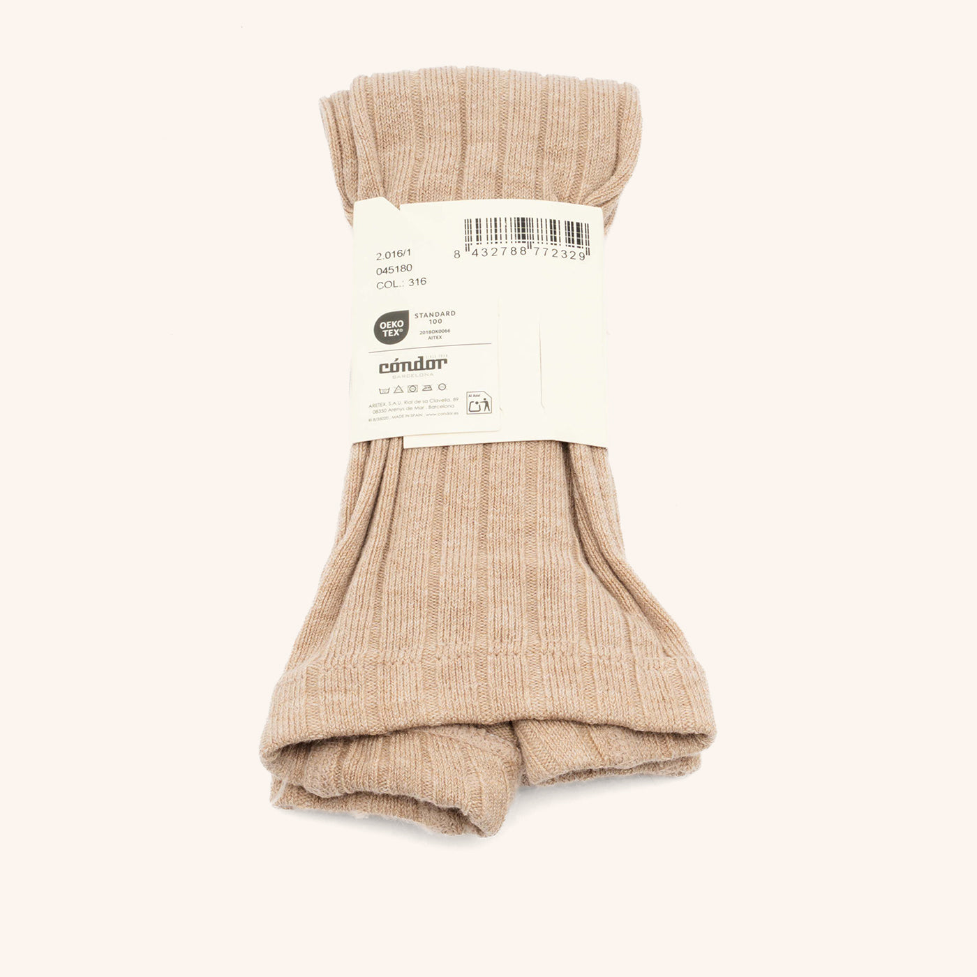 bisgaard x Cóndor cotton rib tights turron