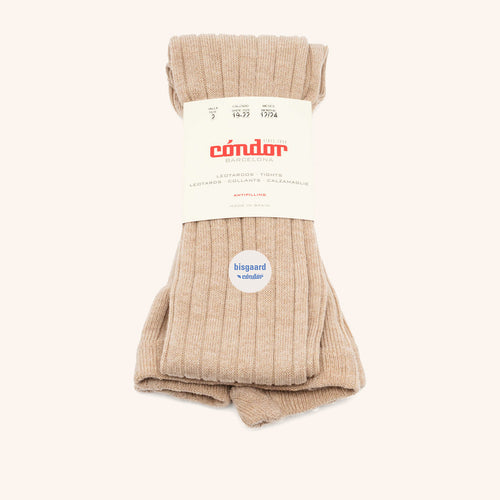 bisgaard x Cóndor cotton rib tights turron
