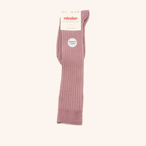 bisgaard x Cóndor cotton rib knee high socks iris