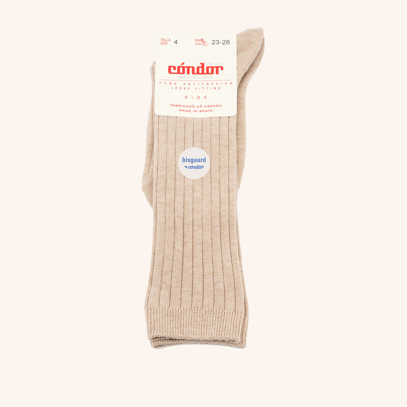 bisgaard x Cóndor cotton rib knee high socks turron