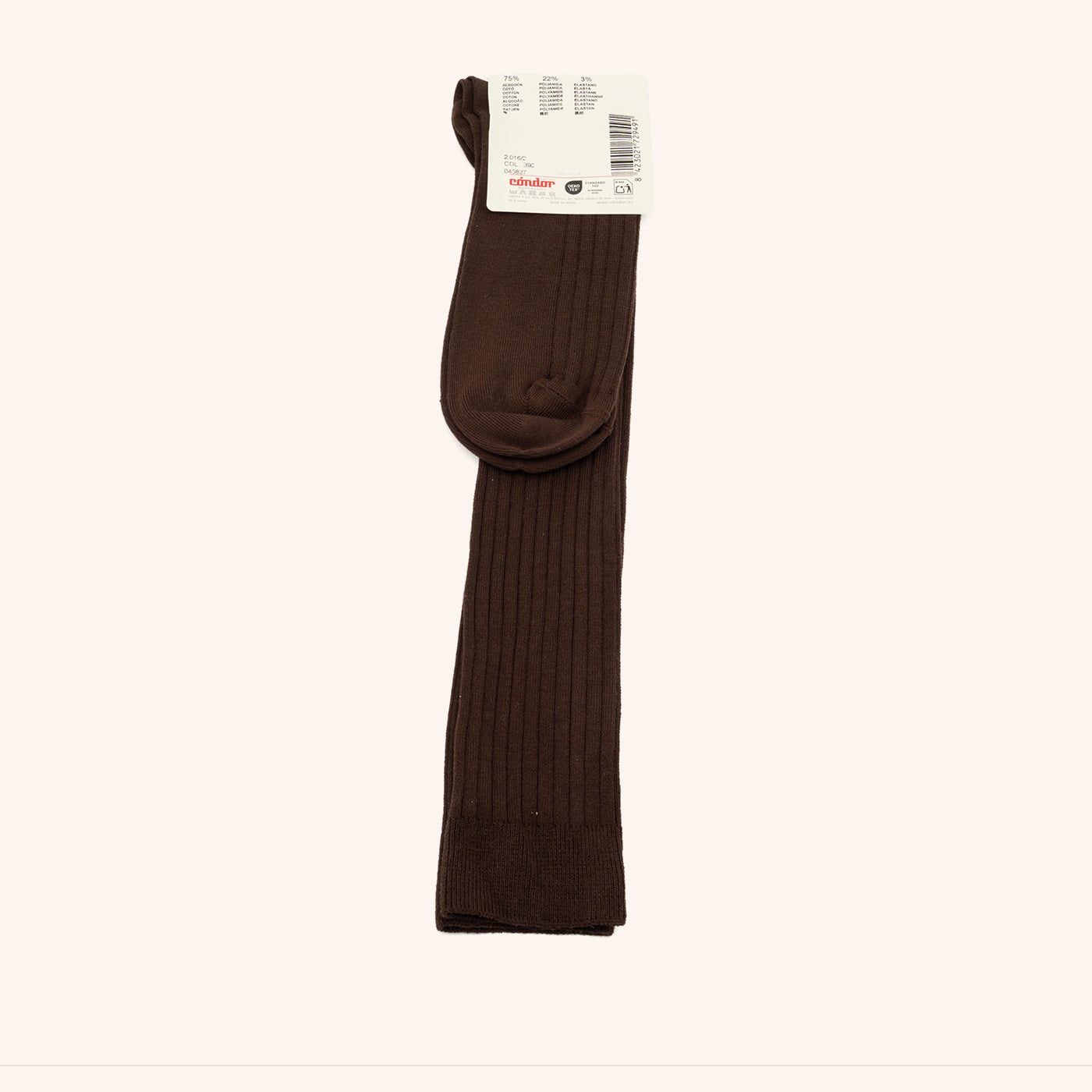 bisgaard x Cóndor cotton rib knee high socks brown