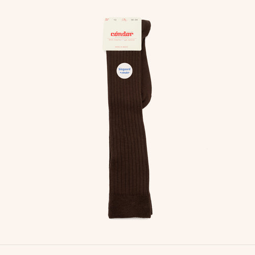 bisgaard x Cóndor cotton rib knee high socks brown