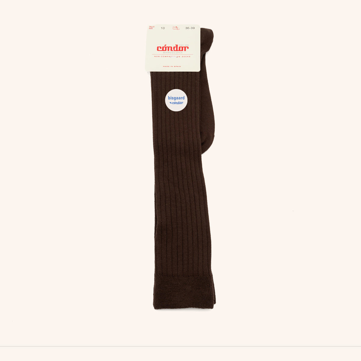 bisgaard x Cóndor cotton rib knee high socks brown