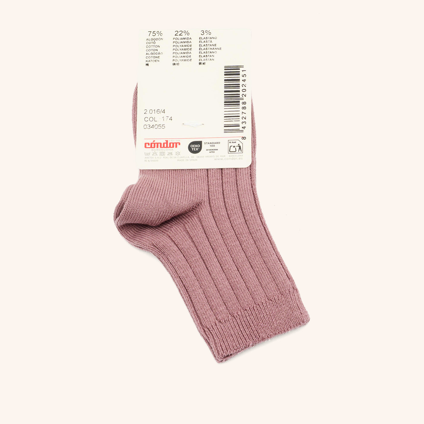 bisgaard x Cóndor cotton rib short socks iris