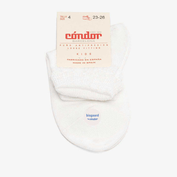 bisgaard x Cóndor cotton ankle sock with openwork blanco