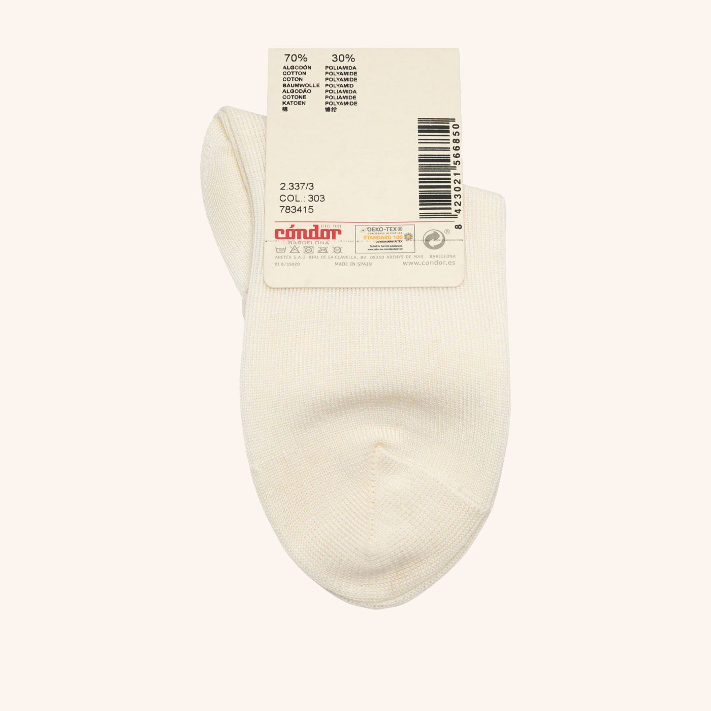 bisgaard x Cóndor cotton ankle sock with openwork  cava