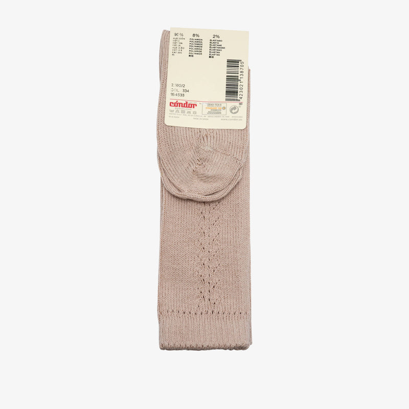 bisgaard x Cóndor cotton knee high socks with open piedra